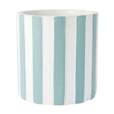 Striped ceramic pot: $12