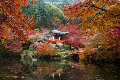Iconic view of Daigoji Temple in autumn. Kyoto, Japan.