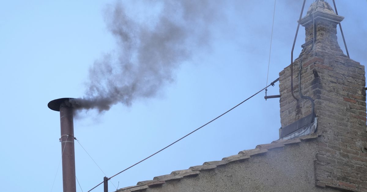 Black smoke pours from Sistine Chapel chimney as second and third pope ...