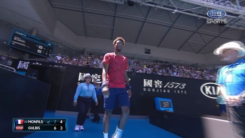 Orbit Hypocrite Moment Gael Monfils through to third-round after stunning commentators with  'bizarre' mid-match exit
