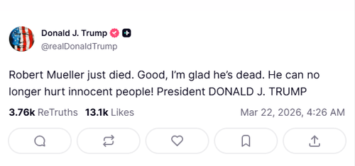 'Estou feliz que ele esteja morto' O golpe de Trump após a morte do ex-diretor do FBI Robert Mueller