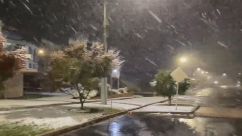 Snow in Oberon, NSW.