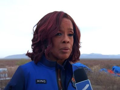 Gayle King speaks after her Blue Origin space flight.