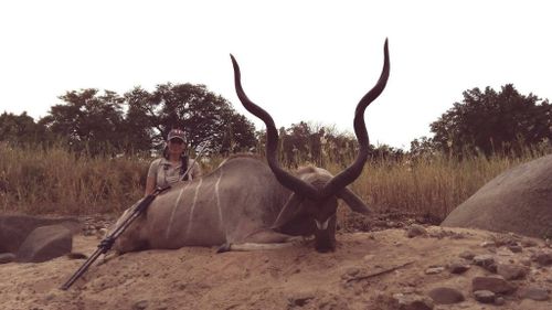 Corgatelli with the kudu she described as the "#1 animal on my list". (Facebook)
