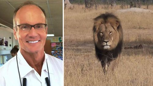 Wanted US dentist Walter Palmer (left) and Cecil the lion (right).