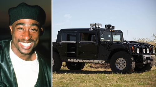 Tupac Shakur had all the trappings of a music star including an SUV. 