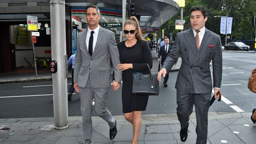 Sarah Jane Chisholm Rogers (middle) had previously denied three charges related to her giving evidence to the Australian Commission for Law Enforcement Integrity about her employment.