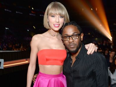 Taylor Swift and Kendrick Lamar attends The 58th GRAMMY Awards at Staples Center on February 15, 2016 in Los Angeles, California.