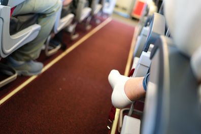 No shoes on plane