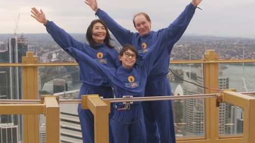Sydney schoolboy who lost sight given VIP tour of Sydney Tower Eye for Jeans for Genes Day.