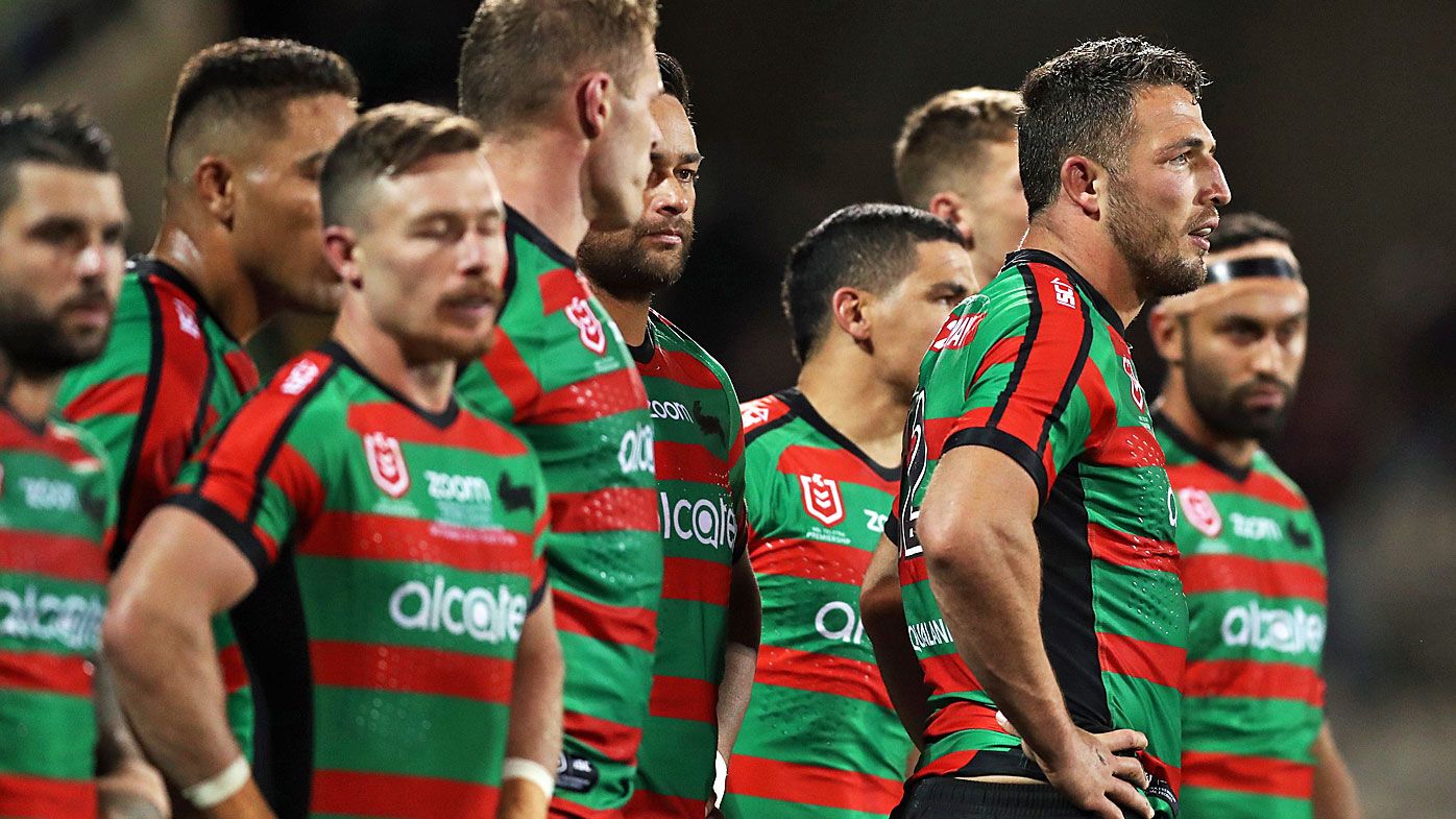South Sydney players look dejected after being defeated by Canberra