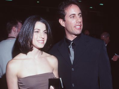 2/24/99 Los Angeles, Ca. Jerry Seinfeld With His Girlfriend, Jessica Sklar Backstage At The 41St Annual Grammy Awards. (Photo By Ron Wolfson/Getty Images)