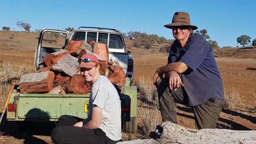 Lillie and Les Jones on their farm in regional NSW.