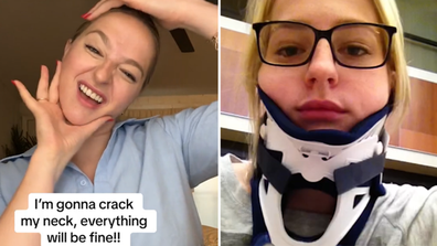 A woman has shared how she managed to break her own neck when she was trying to crack it.