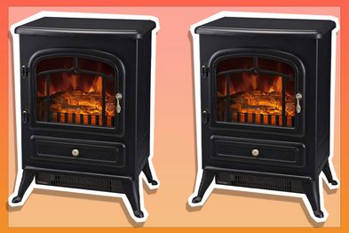 9PR: Electric Fireplace Heater with Adjustable Flame Effect