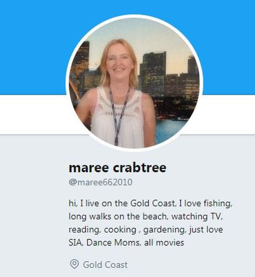 Crabtree introduces herself on Twitter as a lover of fishing, Dance Moms and singer SIA. (Twitter)