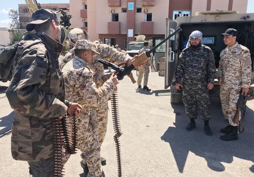 Libyan National Accord Government troops prepare for an operation against eastern Libyan military commander Khalifa Haftar's troops in Al-Falah area of Tripol(Photo by Hazem Turkia/Anadolu Agency/Getty Images)