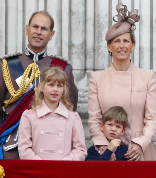 The Earl and Countess of Wessex with their children Louise and James. (Getty)