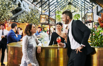 Hamish and Zoe Foster Blake enjoy cocktails at Ovolo Wooloomooloo in Sydney