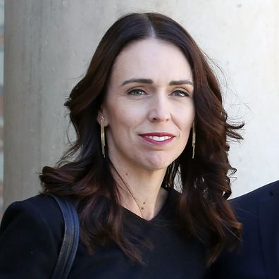 French President Emmanuel Macron welcomes New Zealand Prime Minister Jacinda Ardern prior to their meeting at Elysee Palace on May 15, 2019 in Paris, France. 