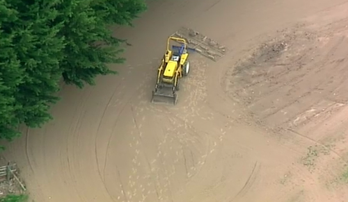 The toddler fell from the tractor this afternoon. (9NEWS)