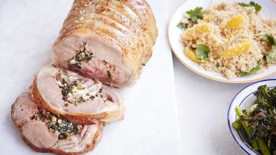 Lamb loin stuffed roast