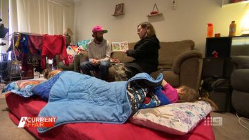 Mum Renee has a mattress, dad Troy takes the couch and daughters Amelia and Isabella share a bed.Living in the lounge room of a friend&#x27;s place is the &quot;awful&quot; reality for this family of four, because they can&#x27;t find a home to rent. 