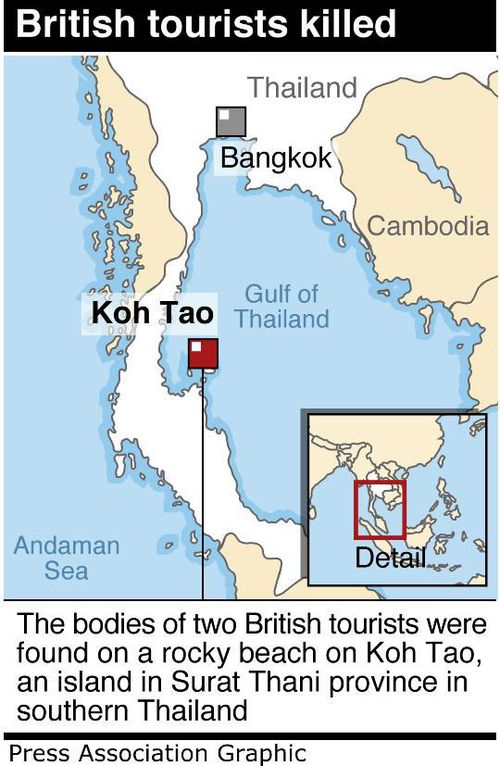 Koh Tao, an island in southern Thailand, where the bodies of two British tourists were found. (Picture: AAP)