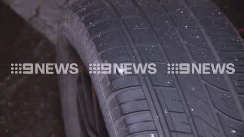 M1 crash tyres shredded 2