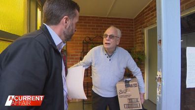 A Current Affair reporter Dan Nolan approached Robert Wayne Collins, 80, outside a church in Adelaide.