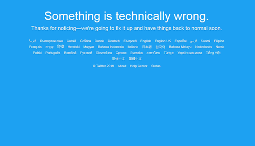 Twitter experiencing worldwide outage.