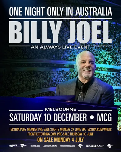 Music legend Billy Joel to perform one-night-only concert at MCG.