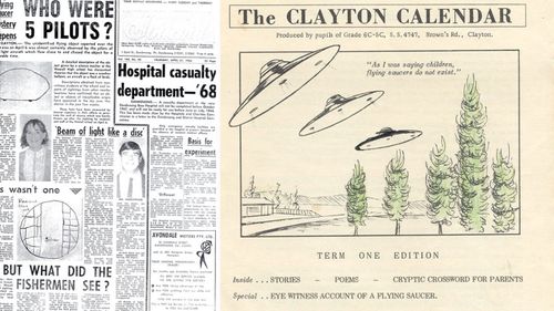 Newspaper clippings and media at the time of the 1966 incident. (Supplied)