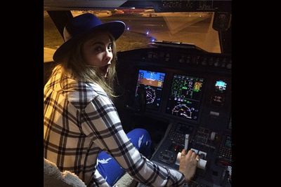 She's a woman of many talents, but let's hope Cara wasn't actually the pilot! <br/><br/>@caradelevingne: Buckle up<br/>