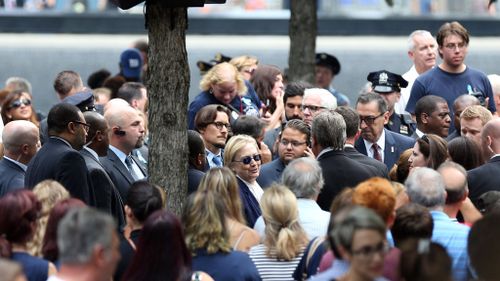 Hillary Clinton also attended the commemorations but left early after feeling "unwell". (AFP)