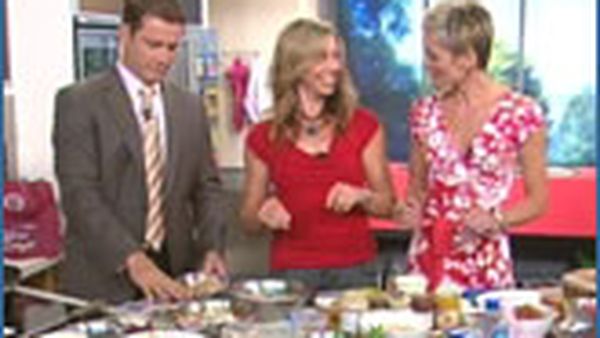 Teresa Cutter in the kitchen with Jessica and Karl
