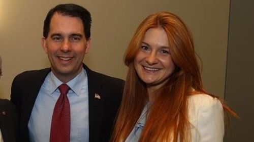 Wisconsin Governor Scott Walker with Mariia Butina. (Facebook)