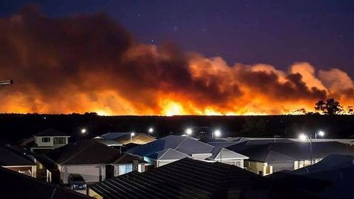 Fire crews have worked into the night trying to contain the fire. (Association of Volunteer Bush Fire Brigades WA)