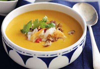 Thai pumpkin soup with spanner crab