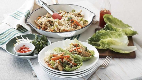 Maggi BBQ chicken lettuce cups