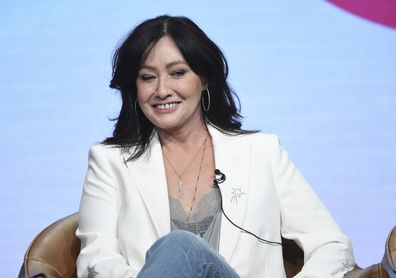 Shannen Doherty participates in Fox's "BH90210" panel at the Television Critics Association Summer Press Tour in 2019