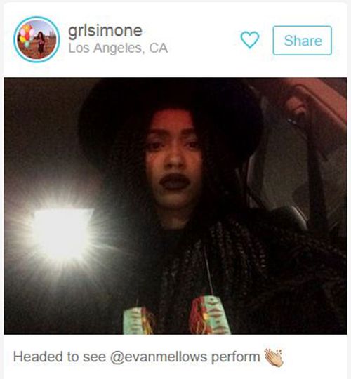 The last photo Simone Battle posted online before her death. (Twitter)