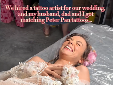 Chloe Hayden tattoo wedding day
