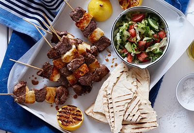 Lamb and haloumi kebabs