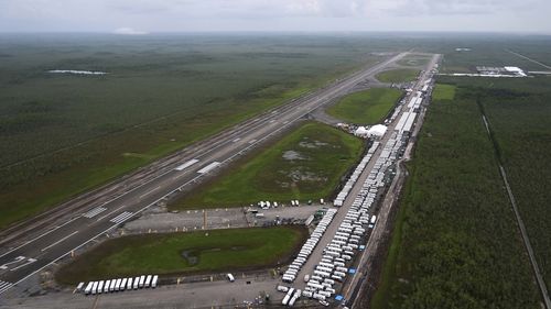 Work on the new migrant detention facility dubbed Alligator Alcatraz.