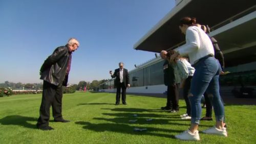 Flemington Racecourse in Melbourne is one of many locations participating in the two-up fun today. (9NEWS)