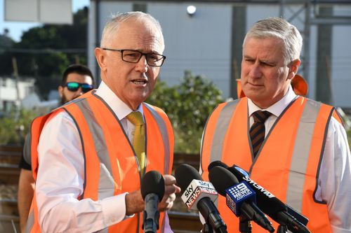 Mr Turnbull announcing the $75 billion spend on infrastructure in Sydney yesterday. (AAP)