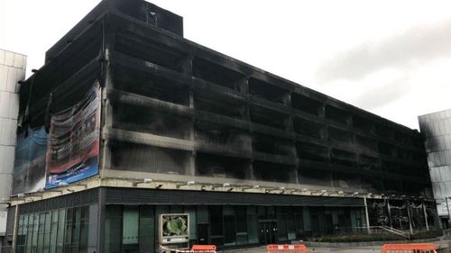 The ACC car park after the fire. Photo: Merseyside Fire and Rescue
