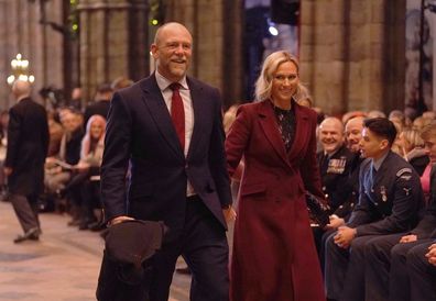 Mike and Zara Tindall arriving for the 'Together at Christmas' Carol Service at Westminster Abbey in London, Thursday, December 15, 2022