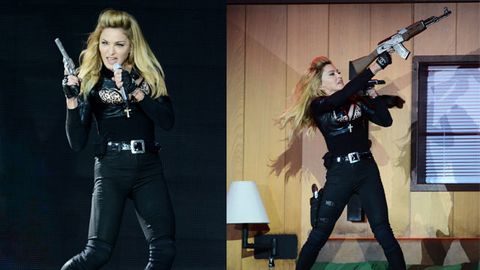 'Crass and insensitive': Madonna waved fake guns on stage hours after Batman massacre